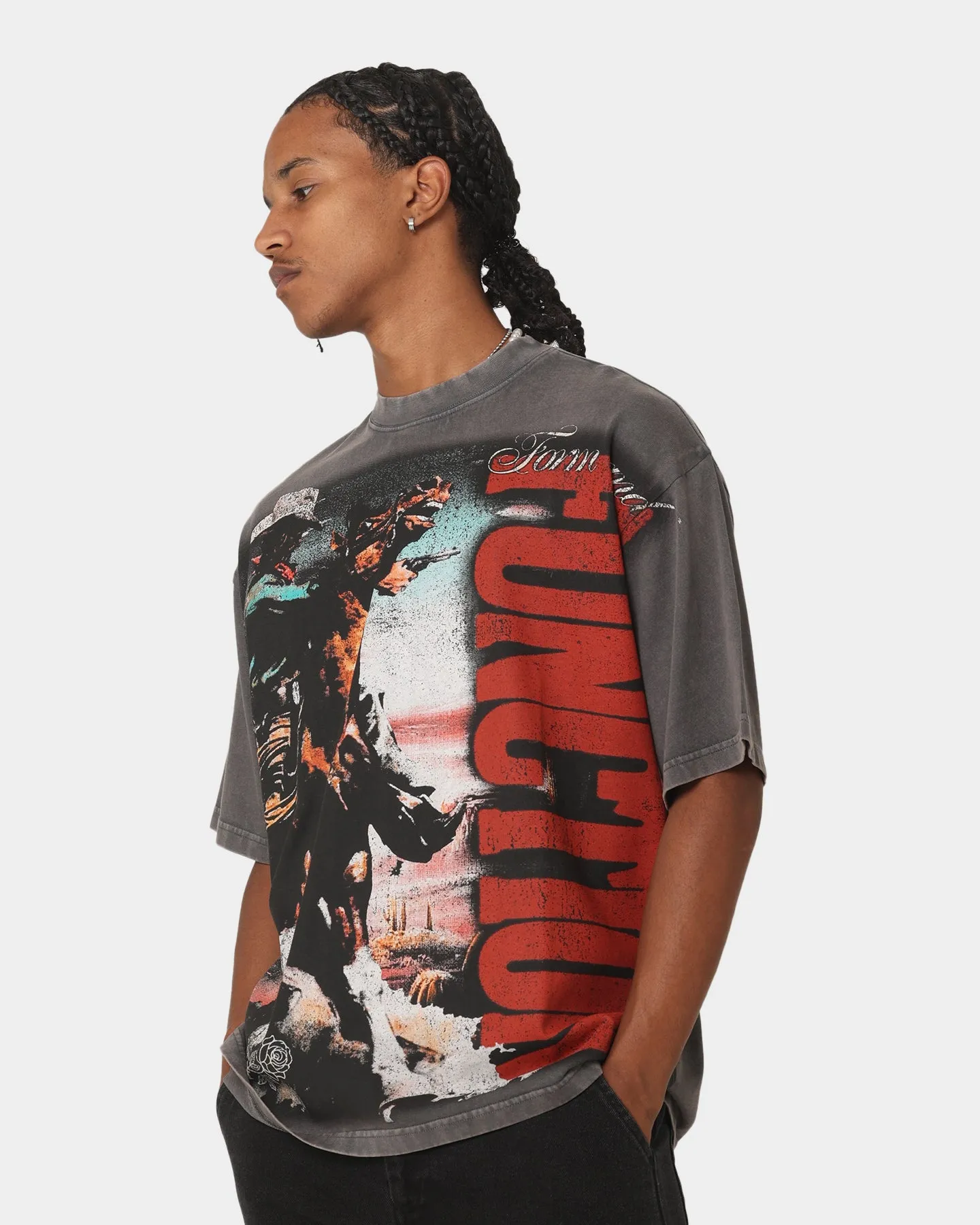 404 Wild West Vintage T-Shirt Charcoal