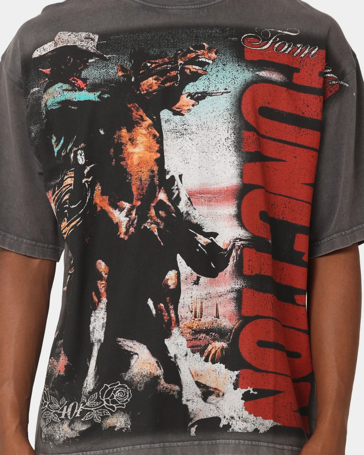 404 Wild West Vintage T-Shirt Charcoal