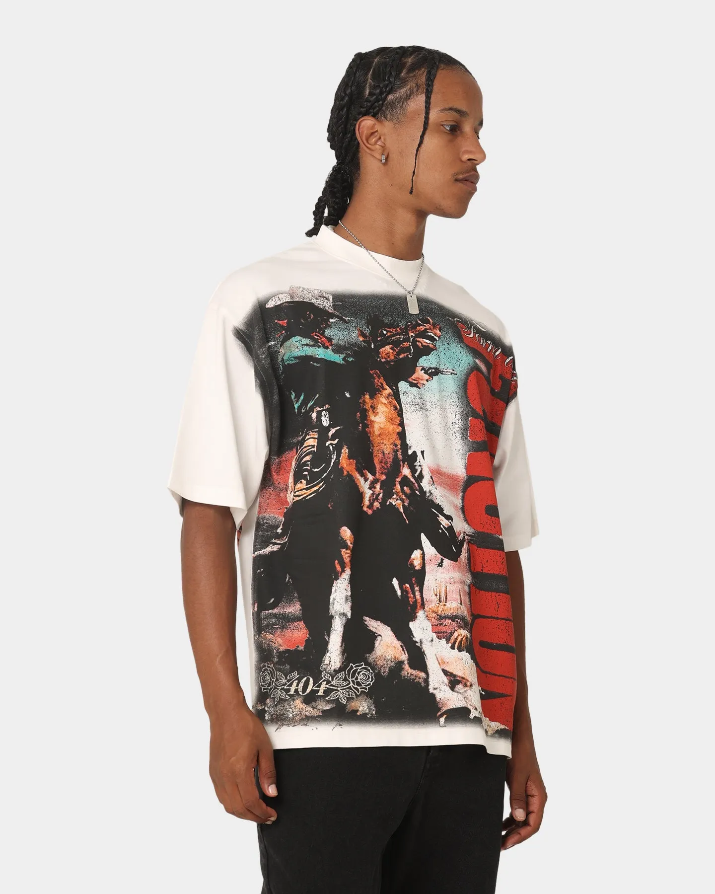 404 Wild West Vintage T-Shirt Off White