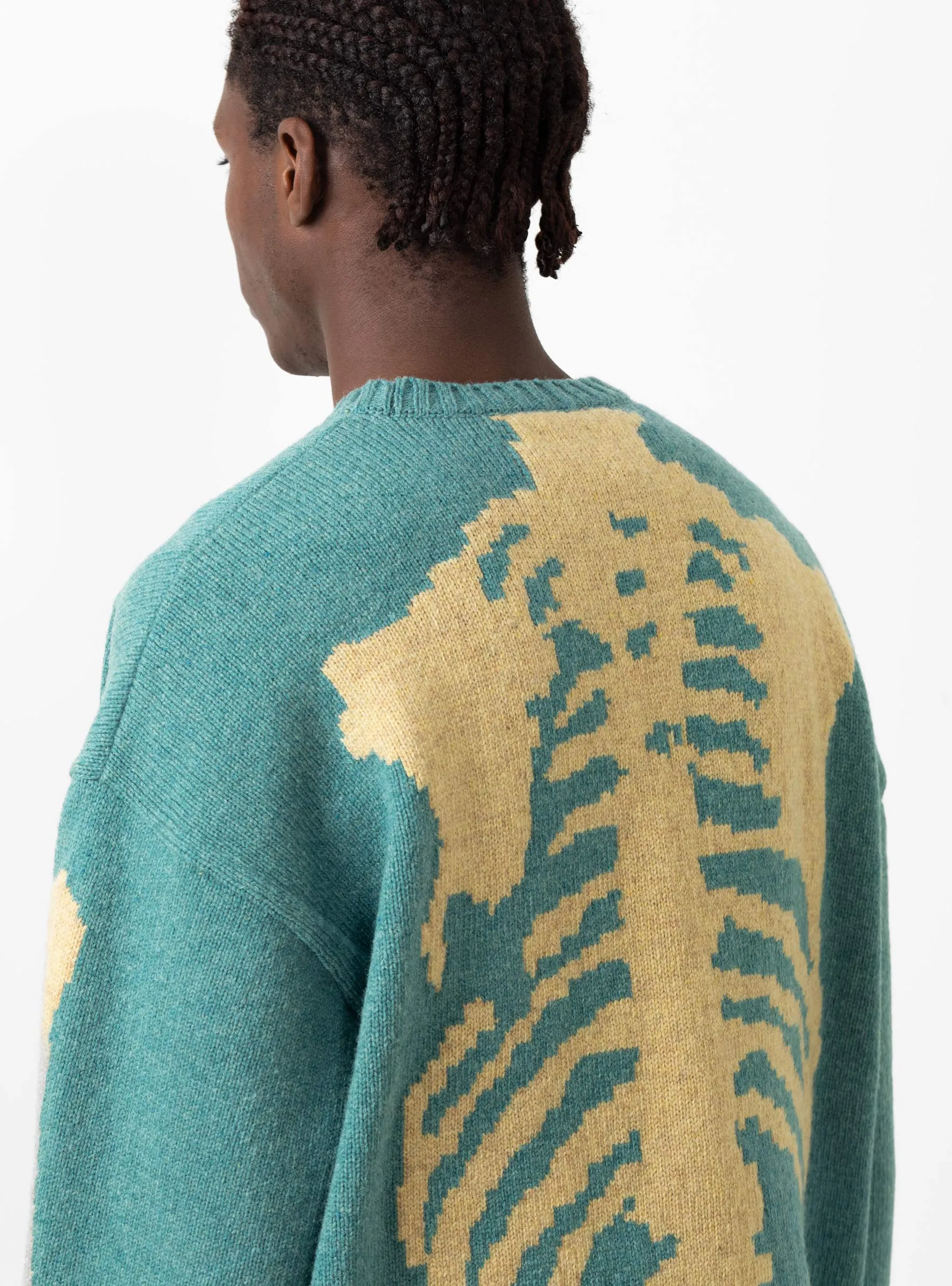 5G Wool Bone Crew Sweater Sax