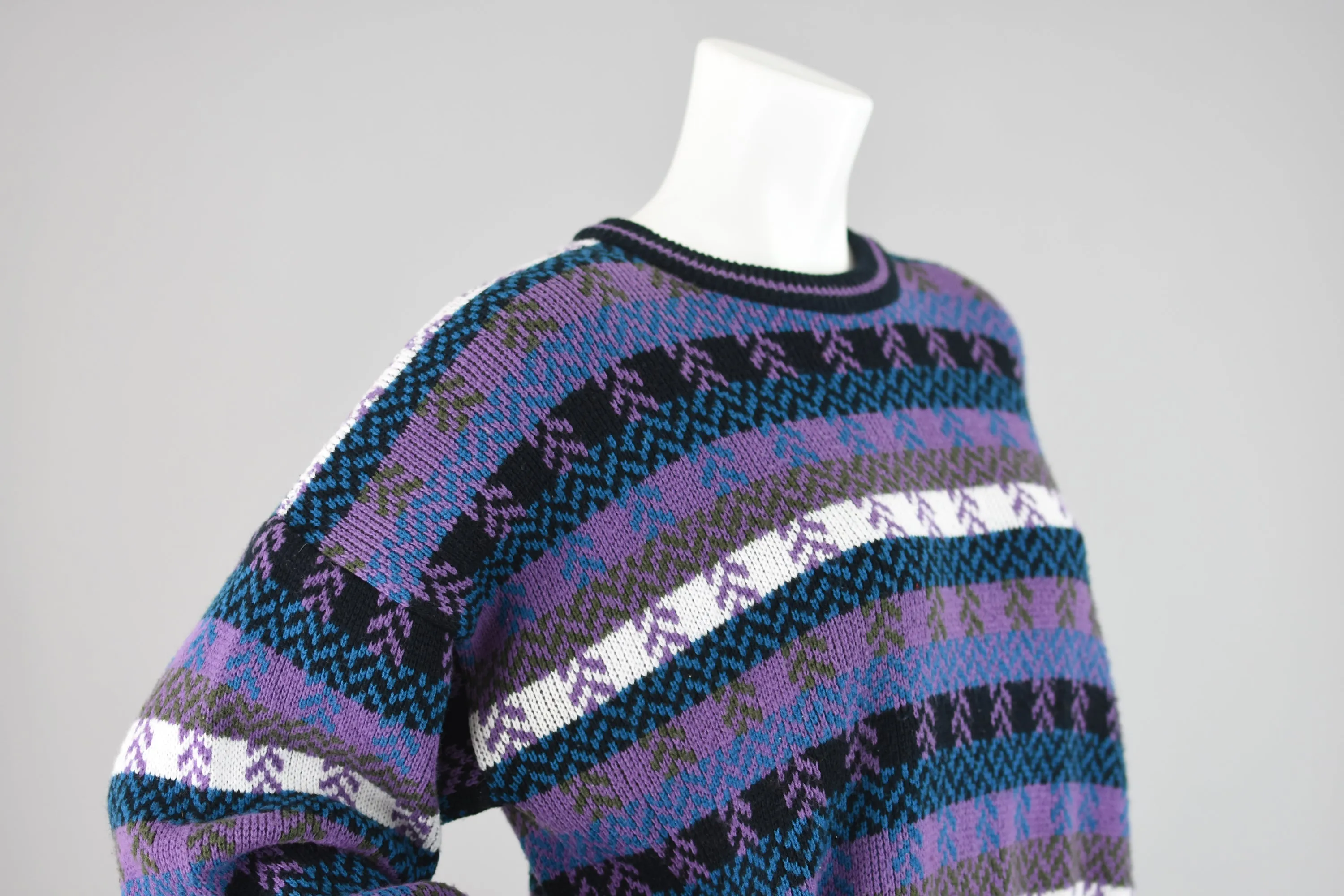 90s Slouchy Oversized Geometric Sweater Women's Extra Large