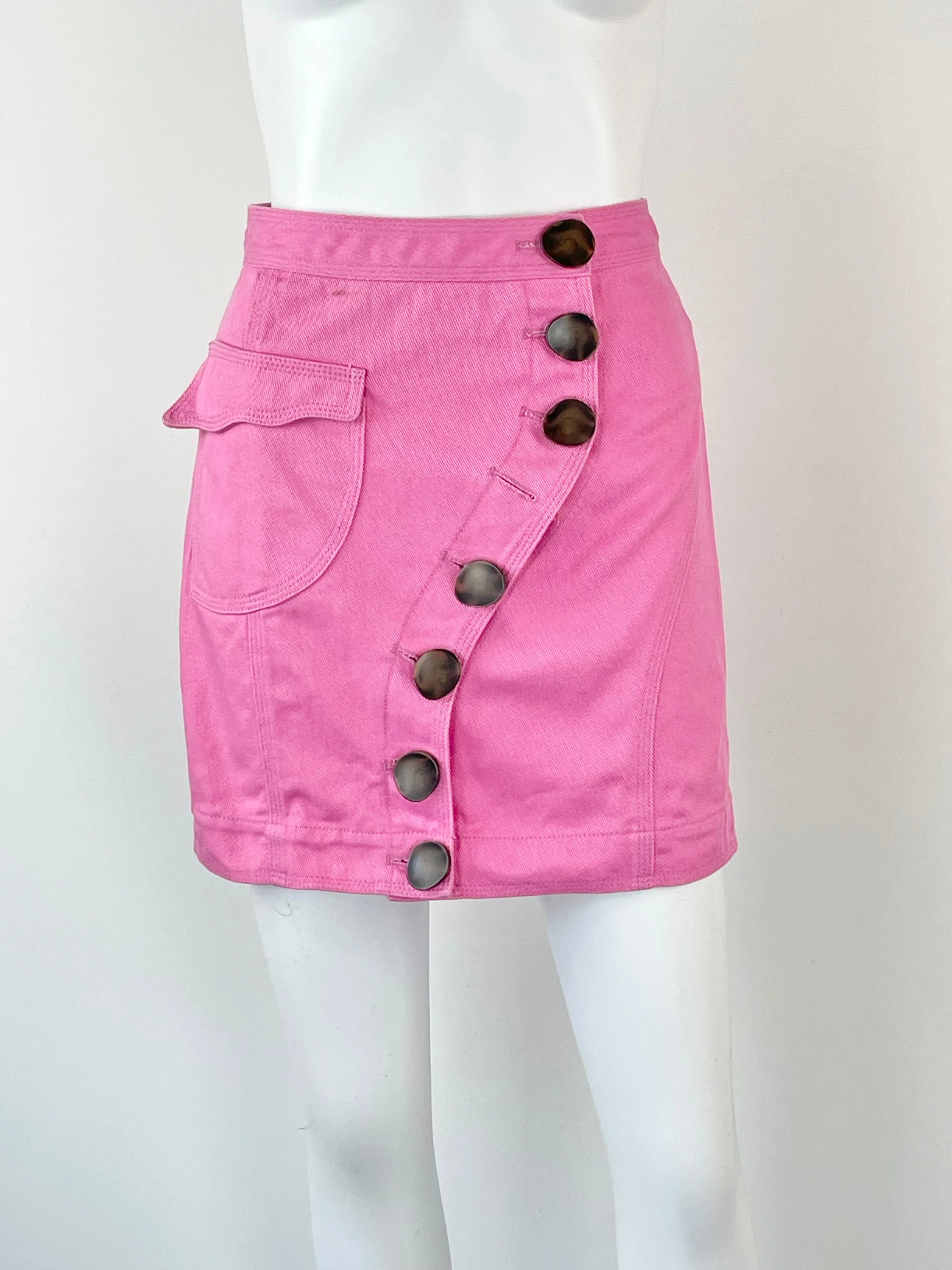 Acler 'Tana' Pink Denim Mini Skirt - AU6