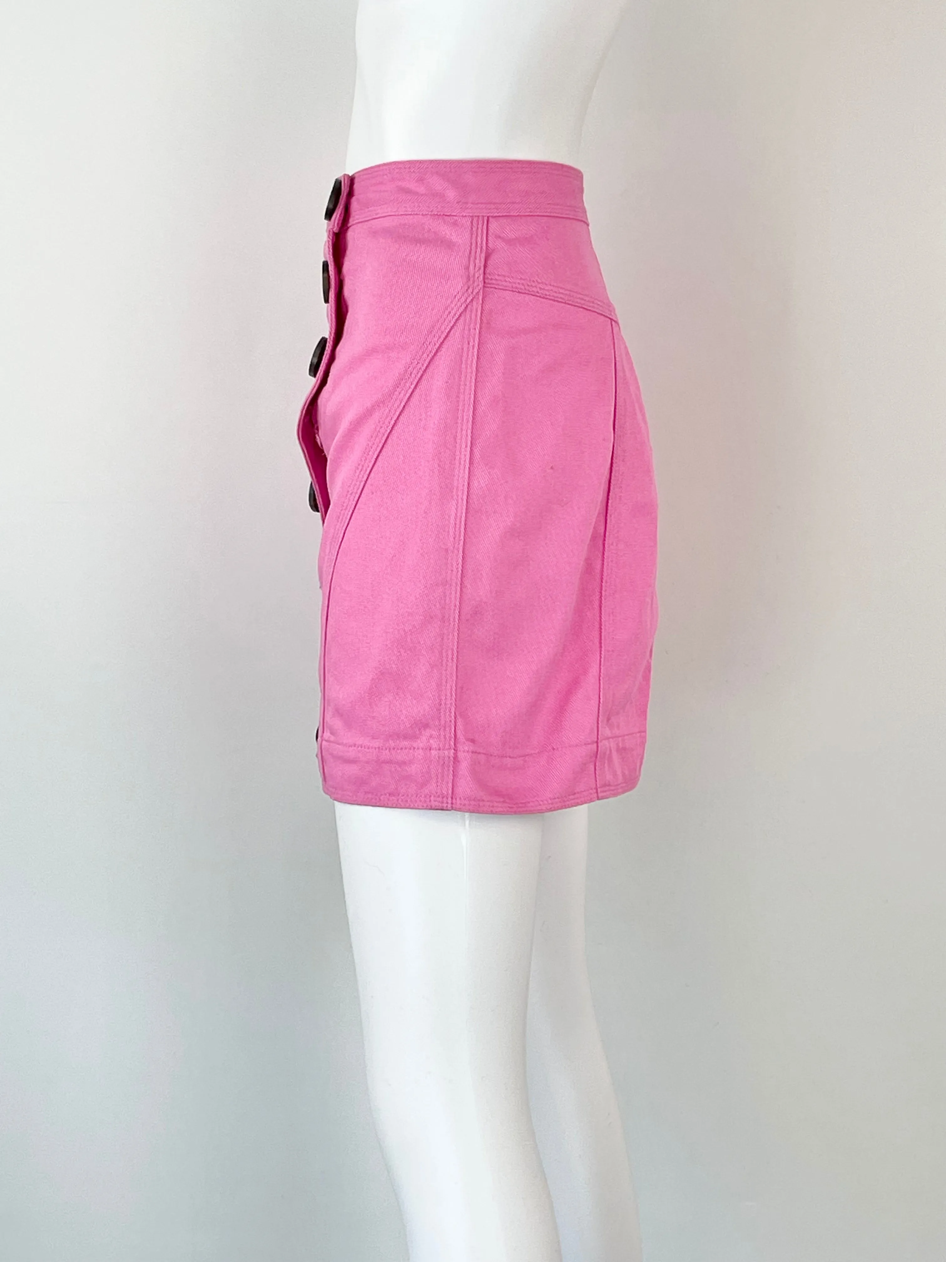 Acler 'Tana' Pink Denim Mini Skirt - AU6