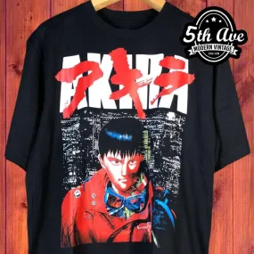 Akira: Iconic Vision - Black t shirt with Striking Front Image and Bold Back Text