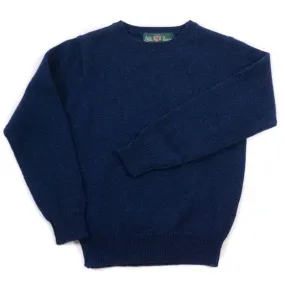 Alan Paine Indigo Lambswool Crew Jumper