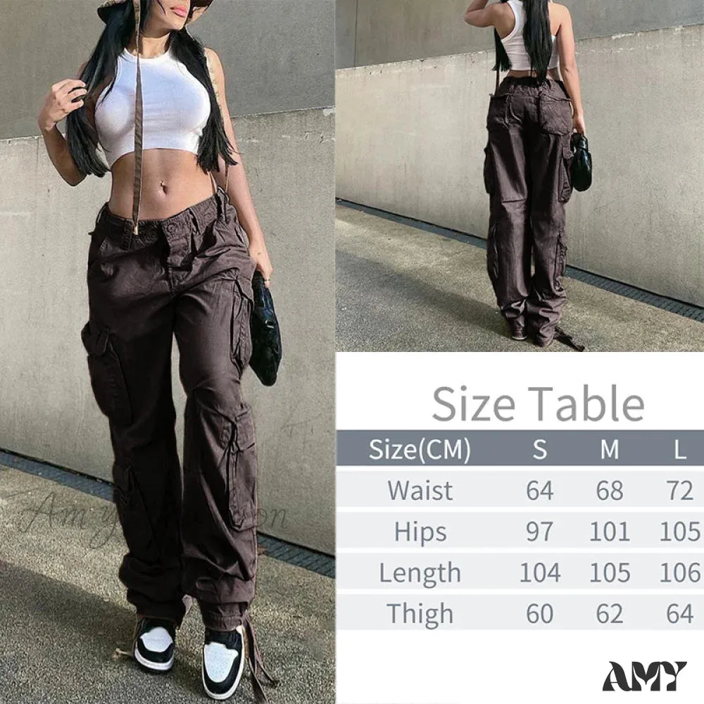 Amy Fashion - Y2K Baggy Streetwear Fairycore Cargo Pants