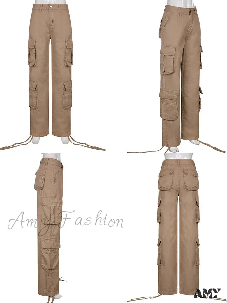 Amy Fashion - Y2K Baggy Streetwear Fairycore Cargo Pants