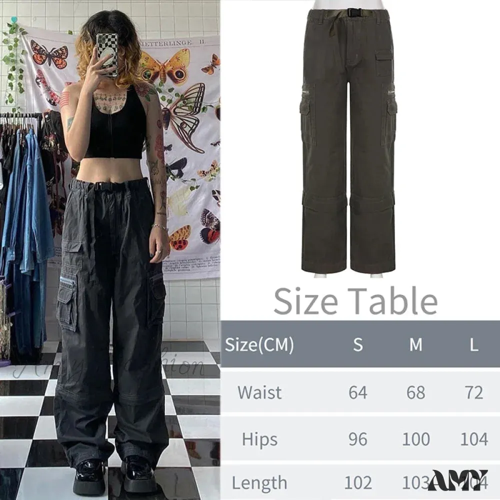 Amy Fashion - Y2K Baggy Streetwear Fairycore Cargo Pants