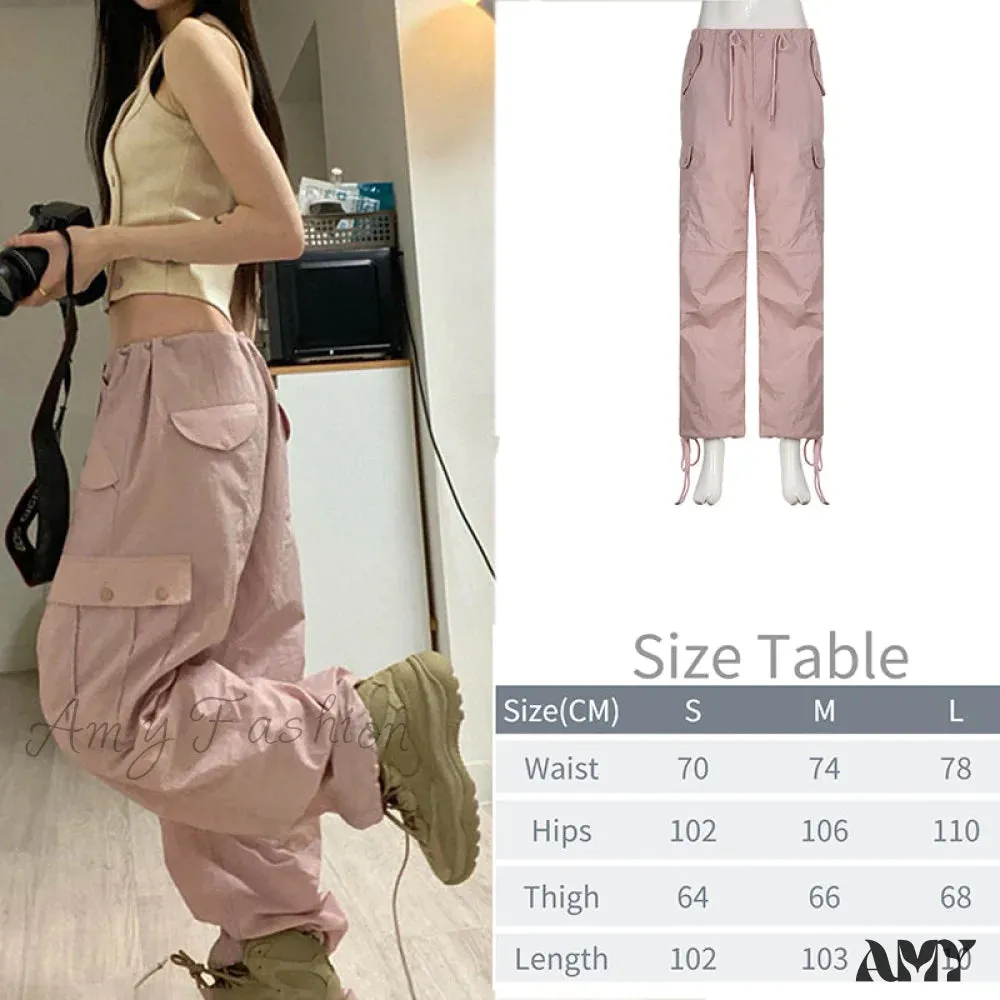 Amy Fashion - Y2K Baggy Streetwear Fairycore Cargo Pants