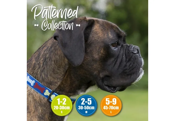 Ancol - Fashion Reflective Adjustable Collar - Blue Paw - Size 2-5 (30-50CM)