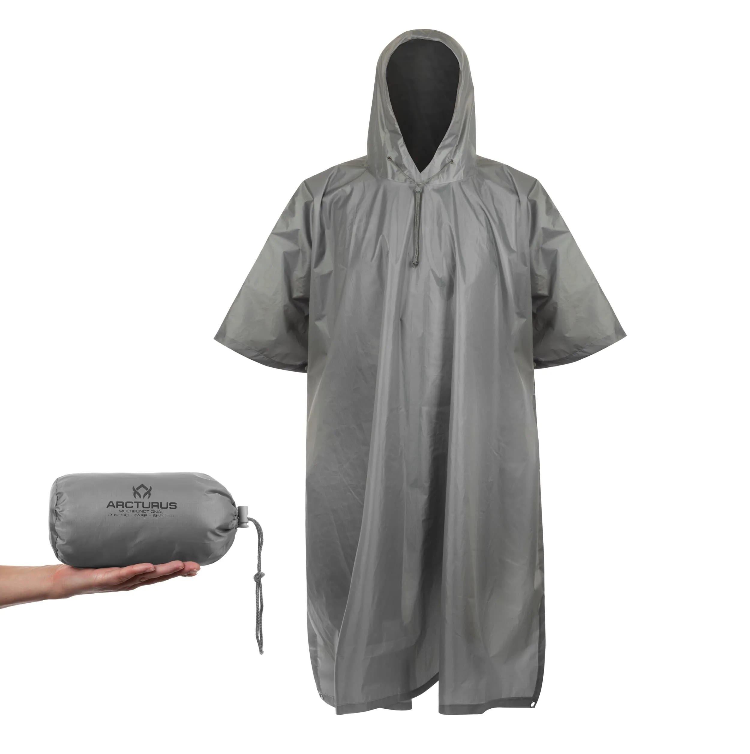 Arcturus Lightweight Waterproof Rain Poncho - Gray