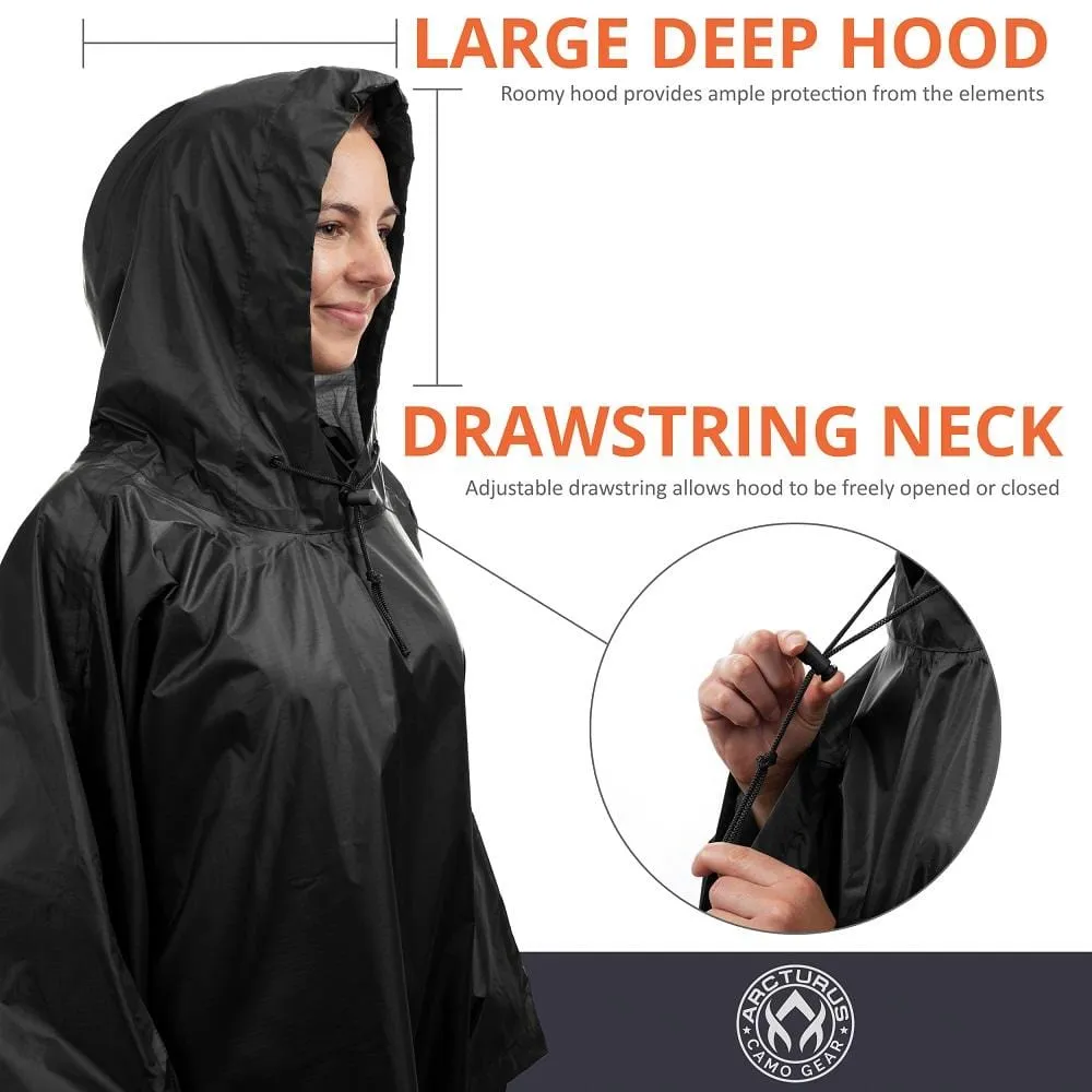 Arcturus Lightweight Waterproof Rain Poncho - Gray