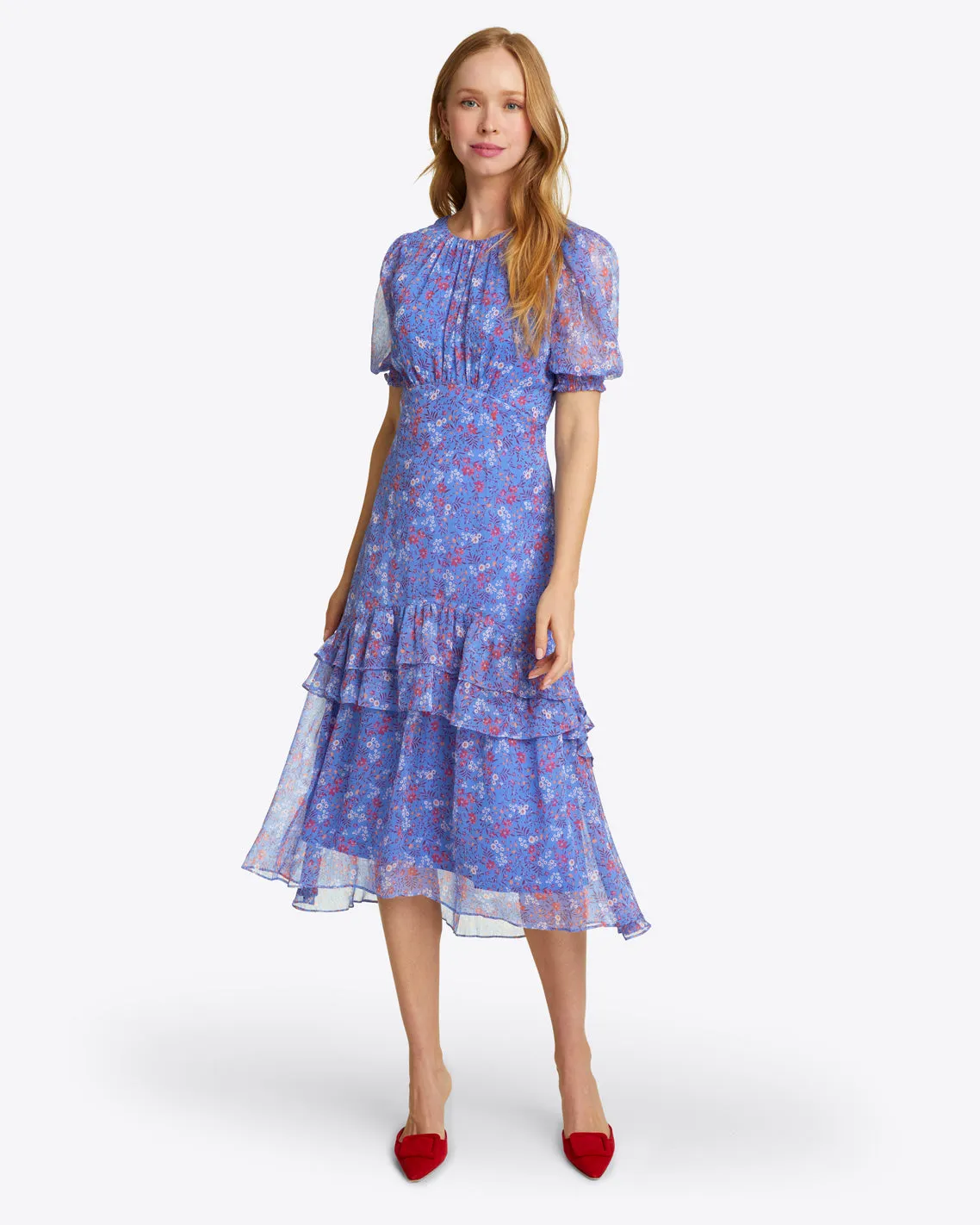 Ashley Midi Dress in Garden Posy