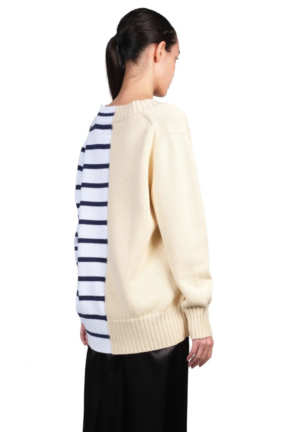 Bicolour V-neck Jumper