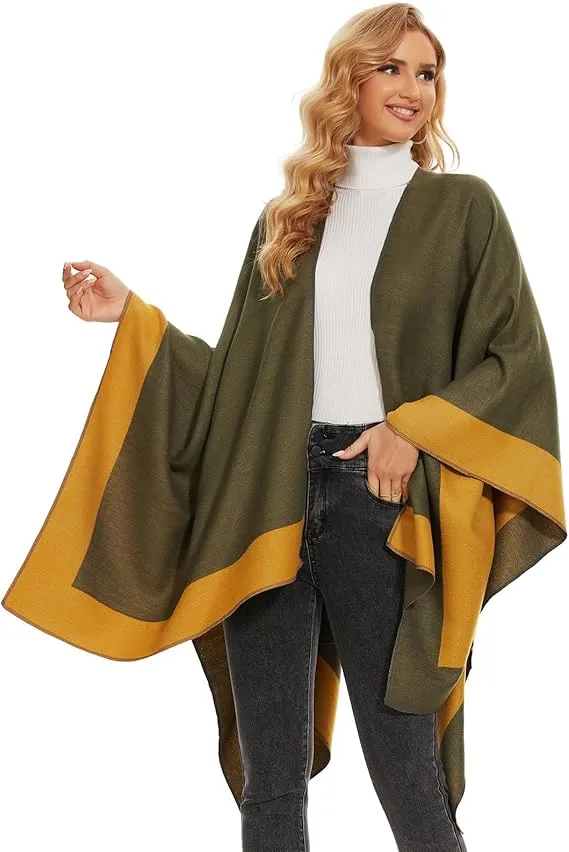 Black Soft Knit Wrap Poncho Style Cardigan