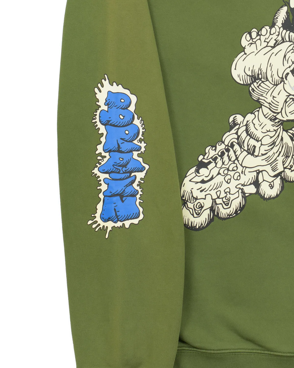 Brain Dead x Them Blade Enforcer Crewneck Sweatshirt - Olive