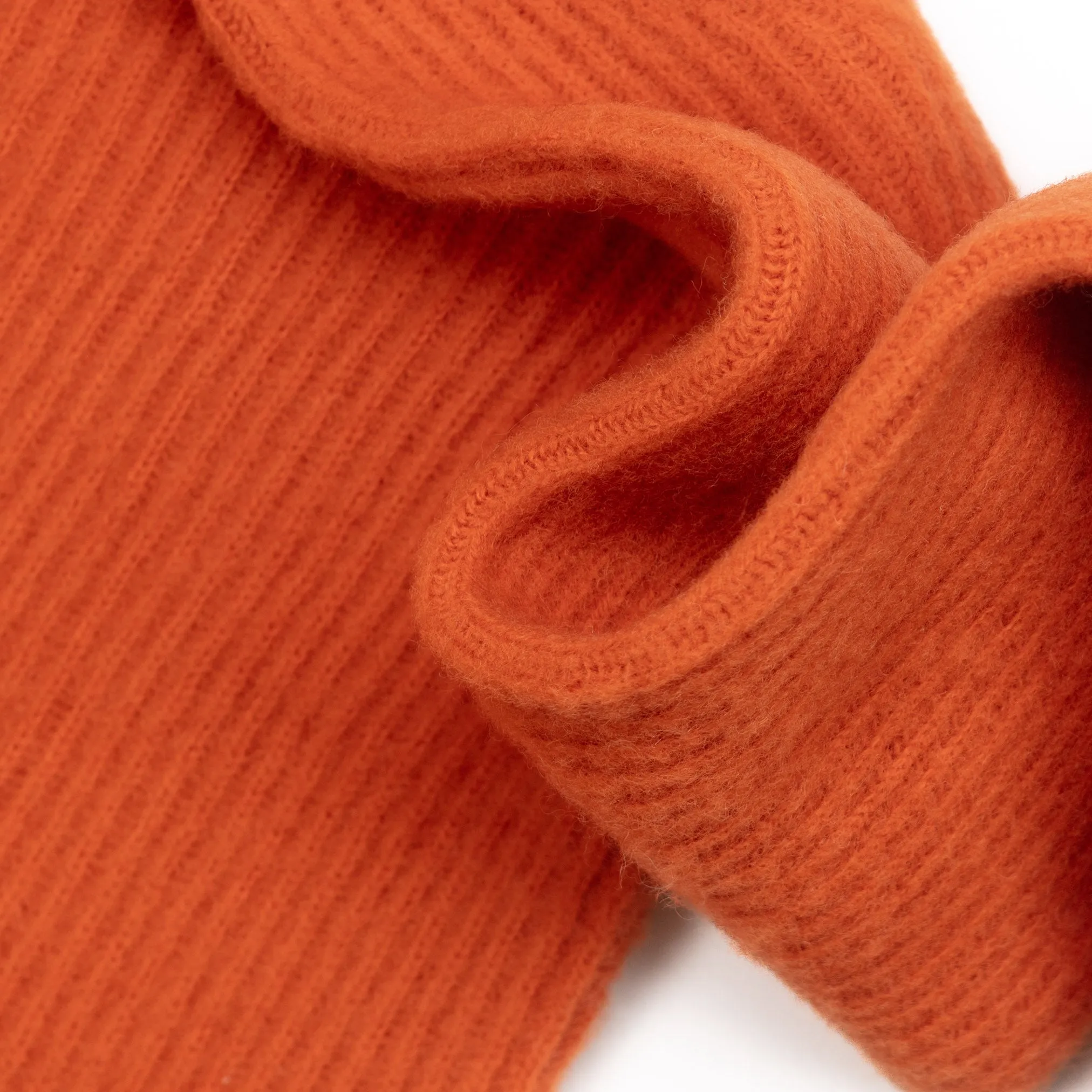 Brushed Shetland Crewneck in Orange