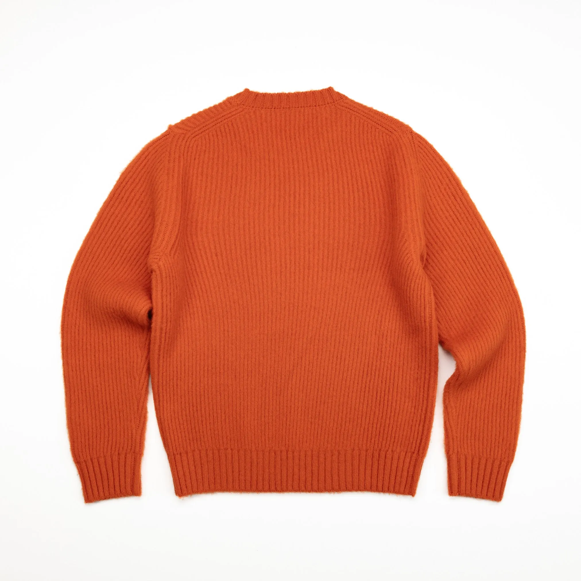 Brushed Shetland Crewneck in Orange