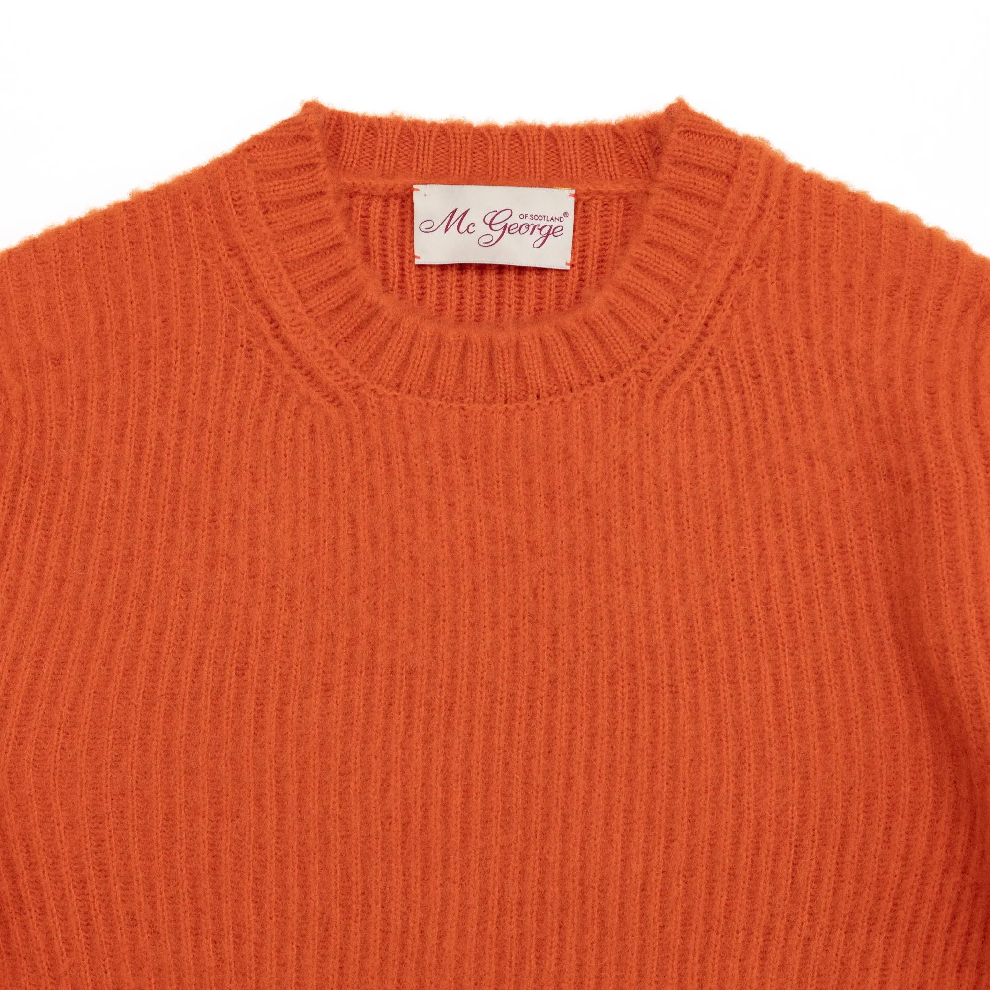 Brushed Shetland Crewneck in Orange