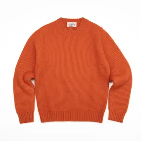 Brushed Shetland Crewneck in Orange