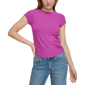 Calvin Klein Jeans Women's Short Sleeve Side Ruch Jam Purple, Size XL