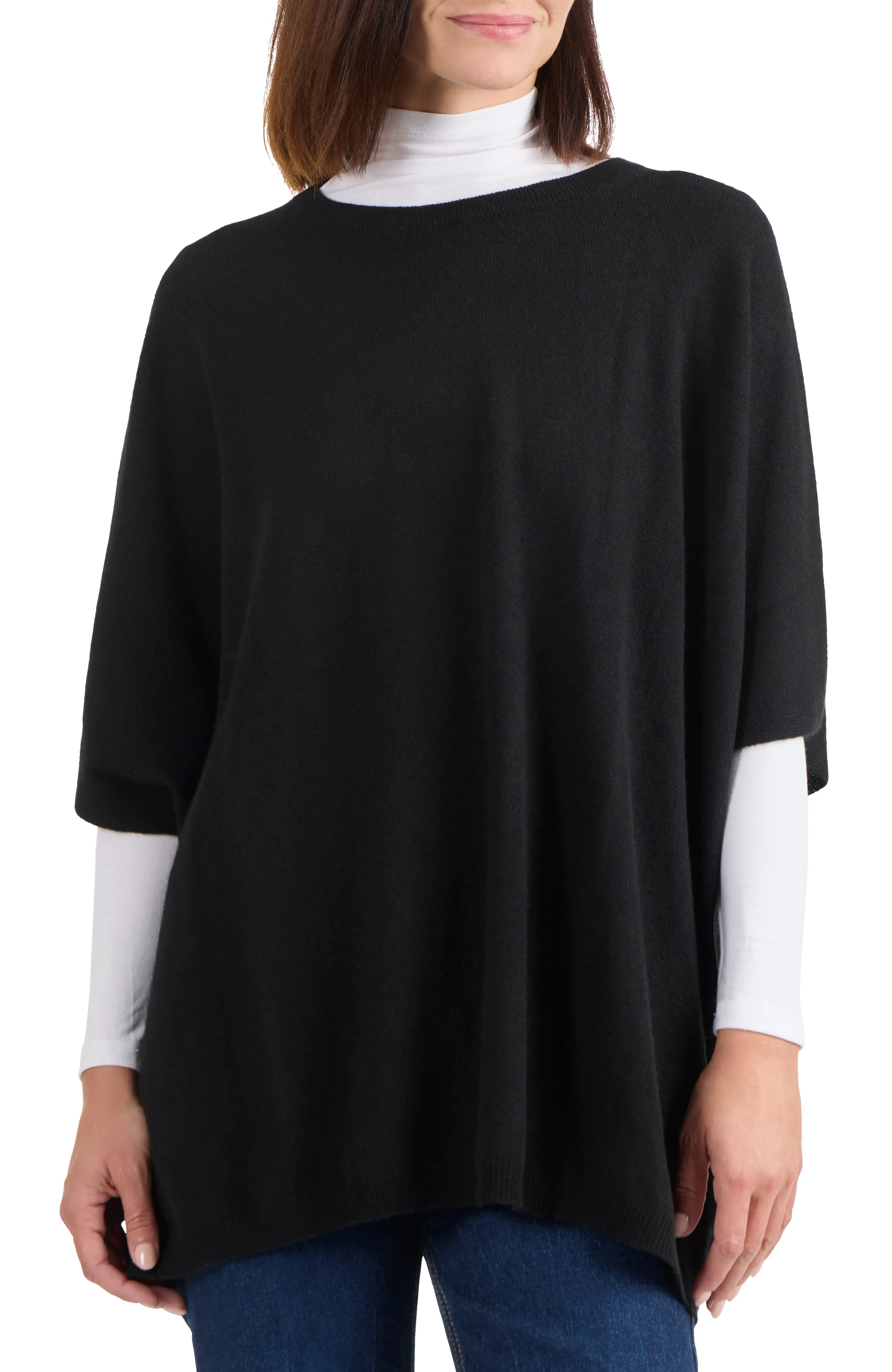 CASHMERE CREWNECK PONCHO