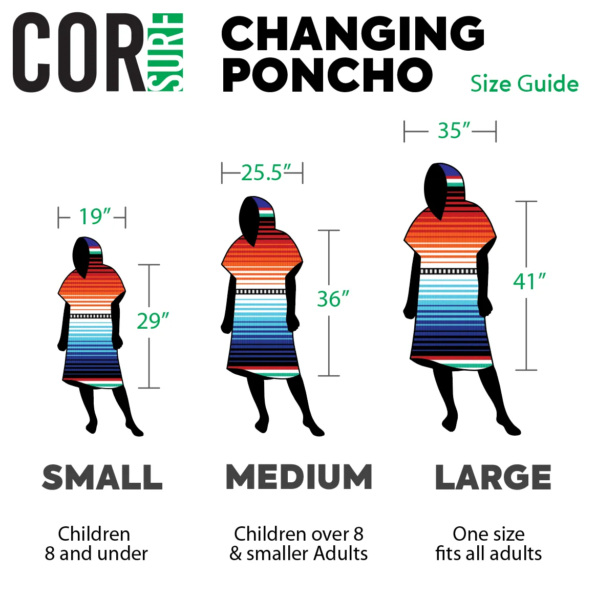 Changing Towel Poncho (Kailua) Kids Size