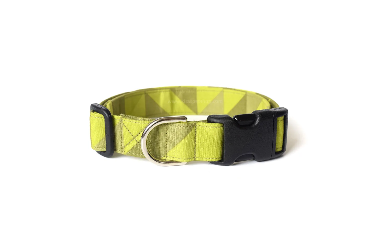 Chartreuse Yellow-Green Geometric Dog Collar