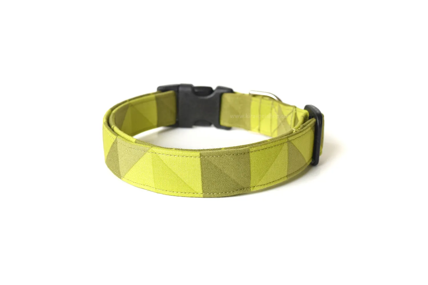 Chartreuse Yellow-Green Geometric Dog Collar