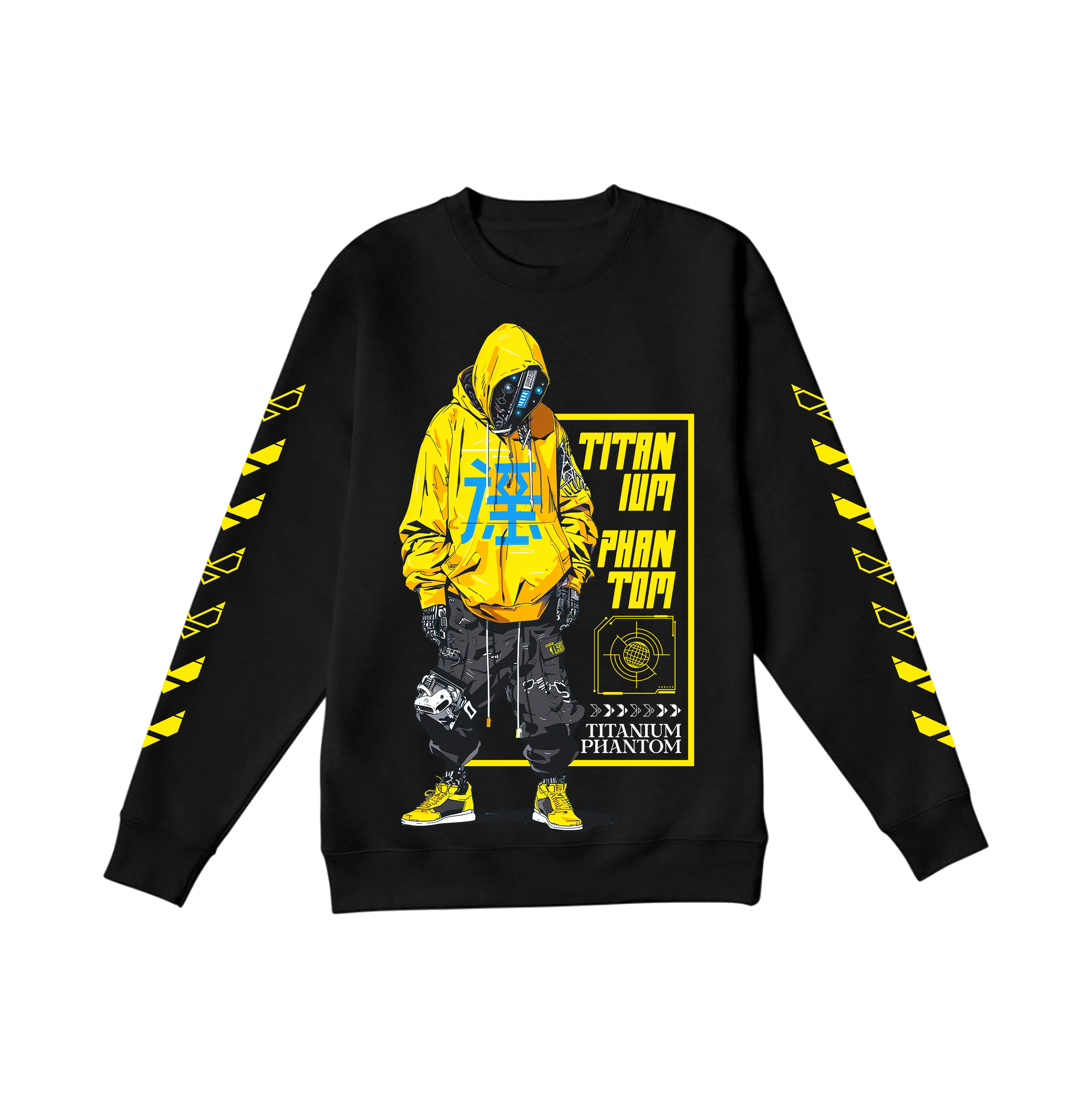 Cipher Cyberpunk, Yellow Theme Crewneck Sweatshirt