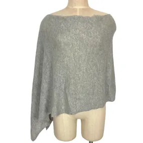 Claudia Nichole Grey Cashmere One Shoulder Topper Poncho (see notes)