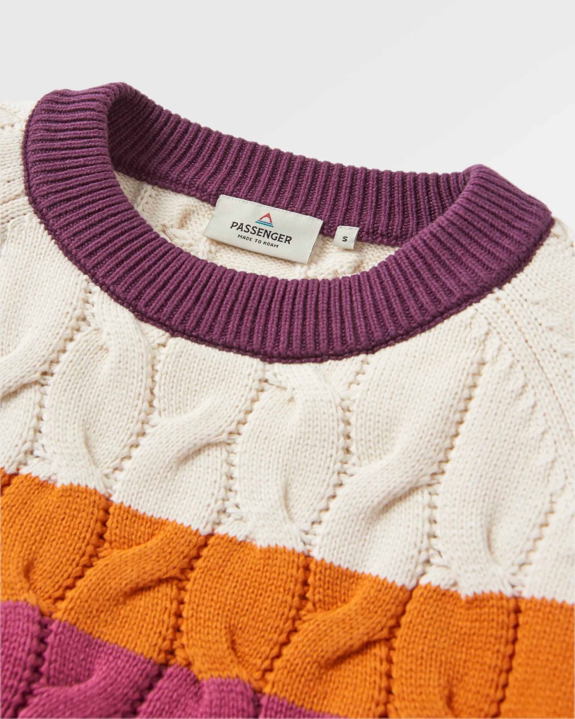 Comfort Organic Cotton Knitted Jumper - Rhubarb Multi Stripe