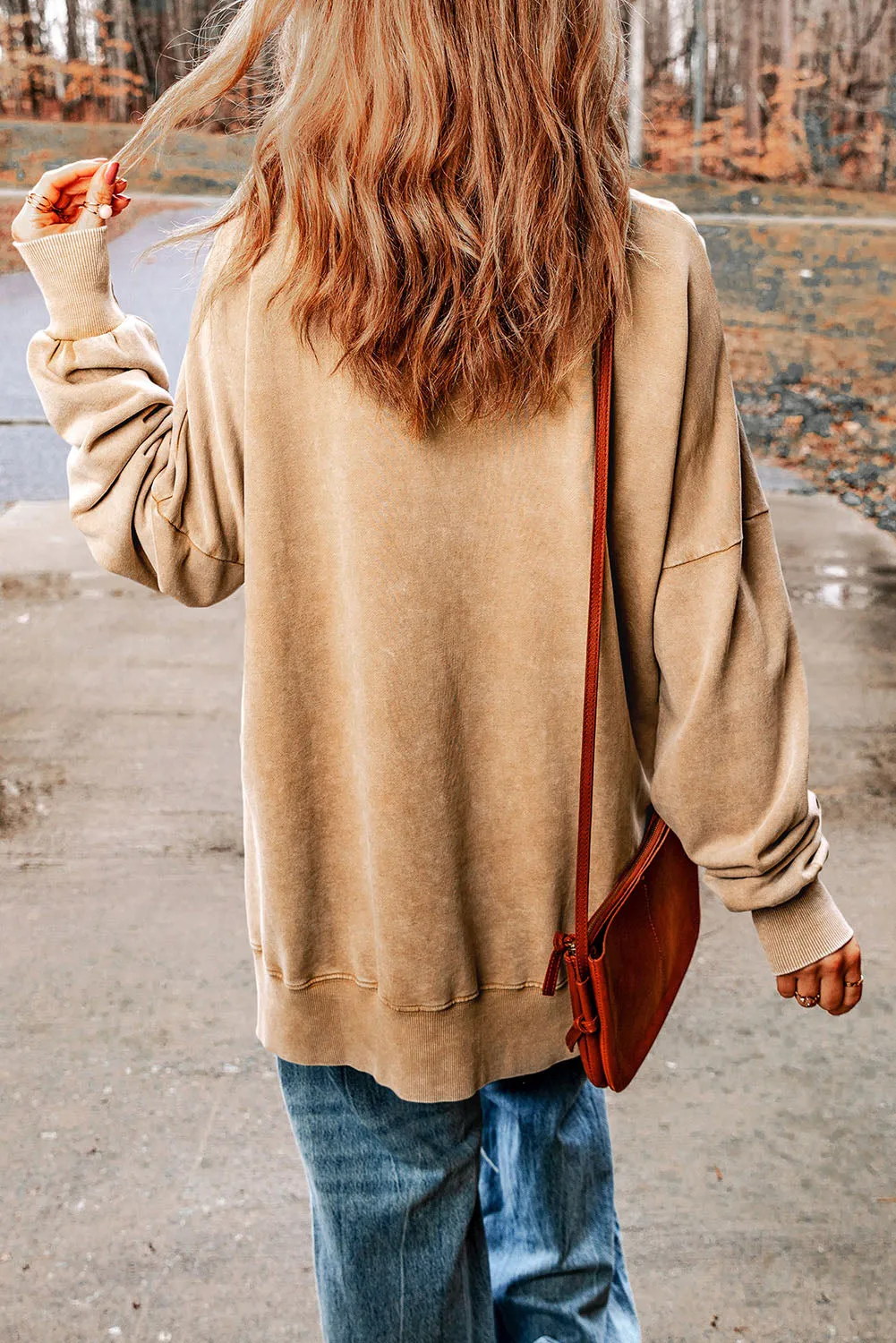 Easily Chic Dropped Shoulder Round Neck Long Sleeve Crewneck