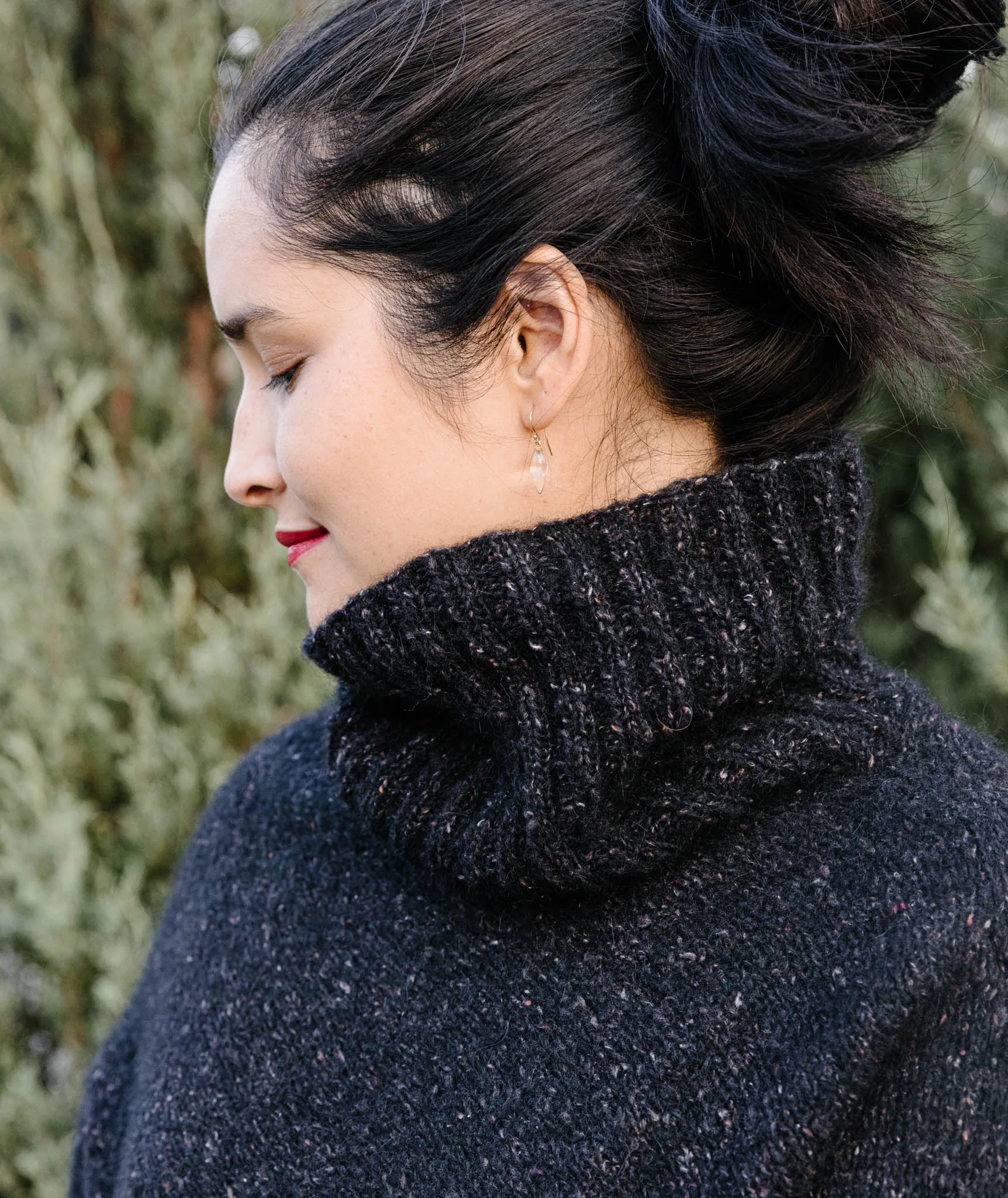 Easy Folded Poncho: Ribbed Cowl Version Using Rowan Fine Tweed Haze