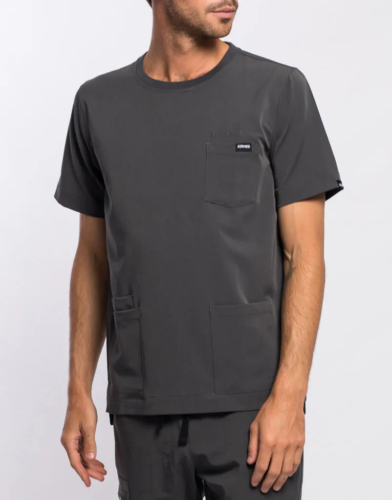 Essential Crewneck Scrub Top - Asphalt