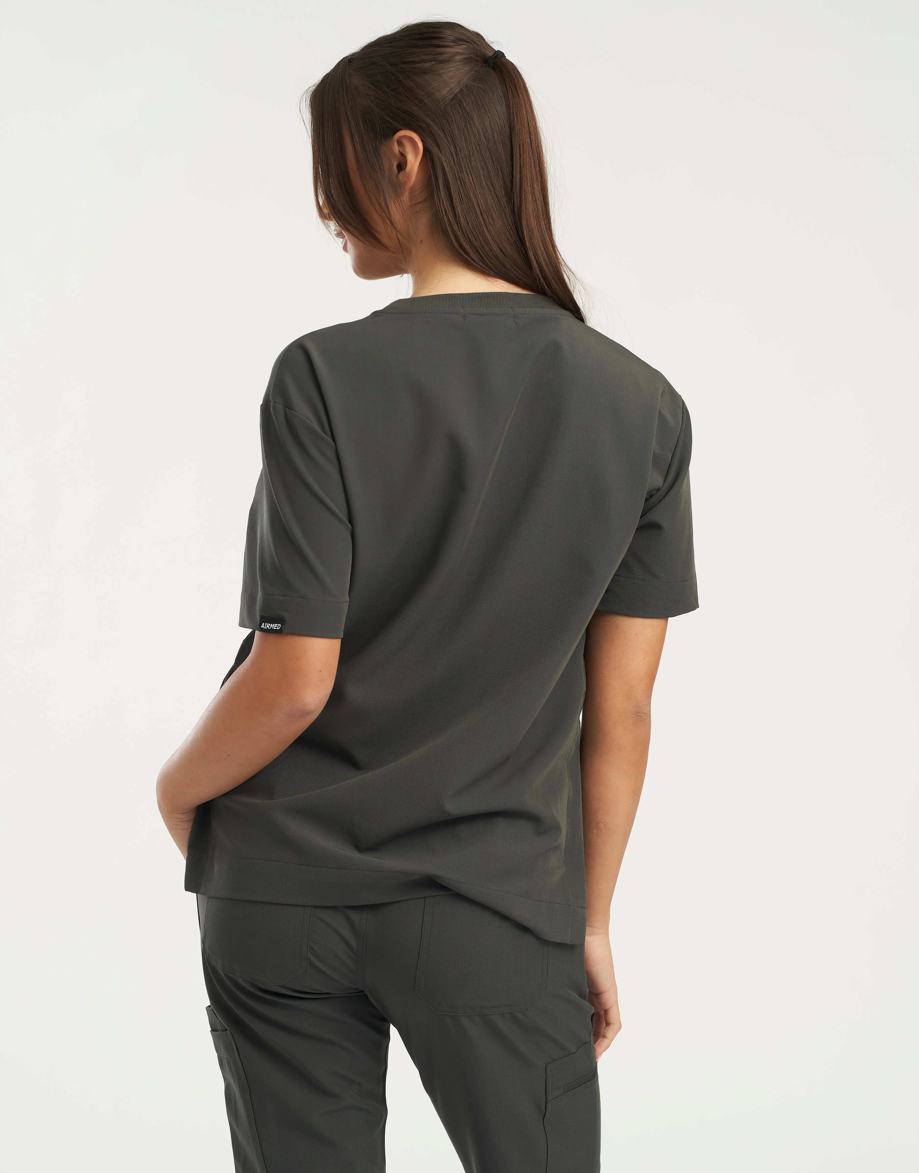 Essential Crewneck Scrub Top - Asphalt