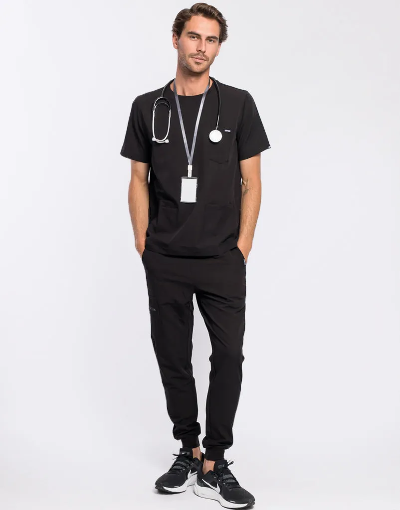 Essential Crewneck Scrub Top - Black