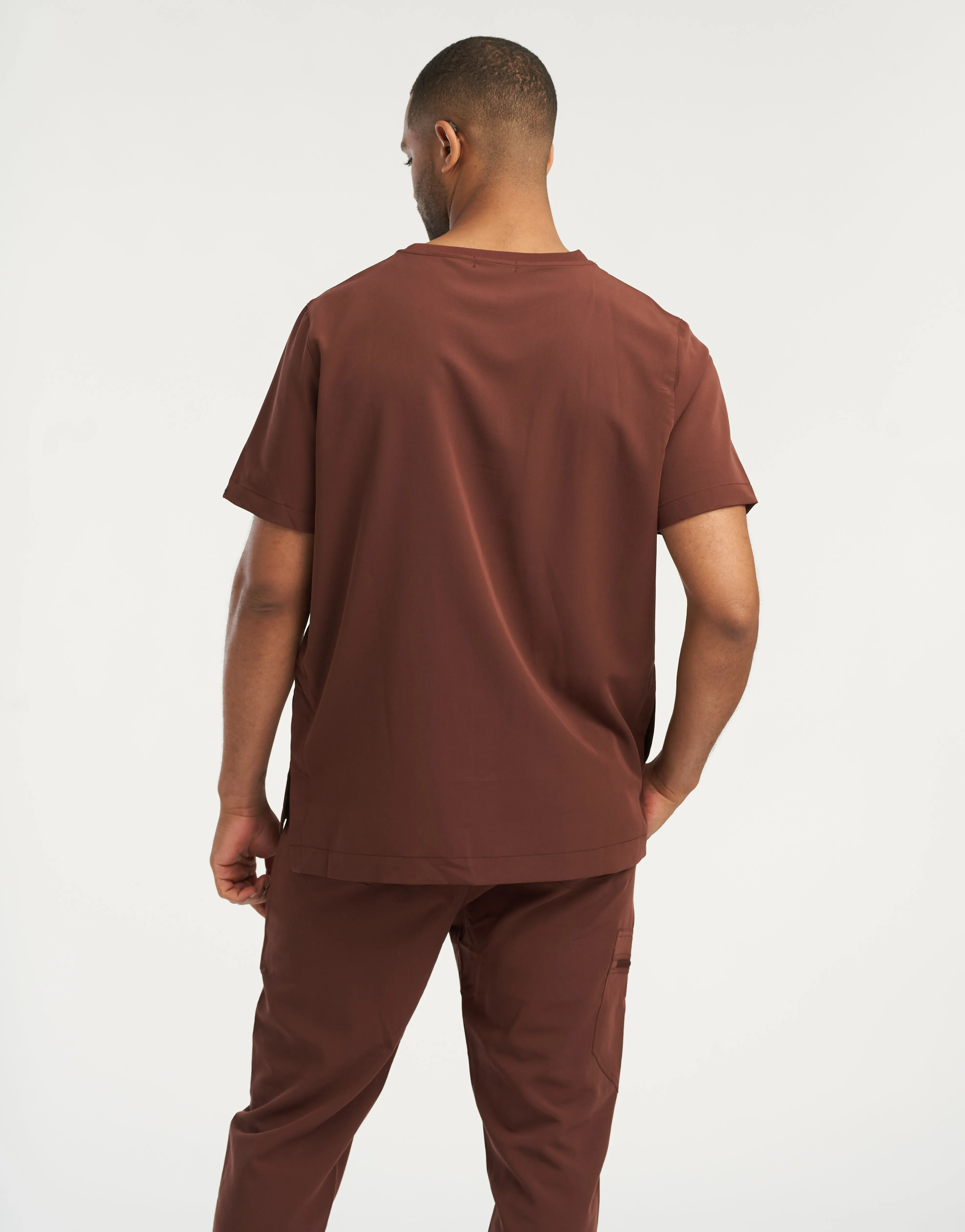 Essential Crewneck Scrub Top - Cocoa