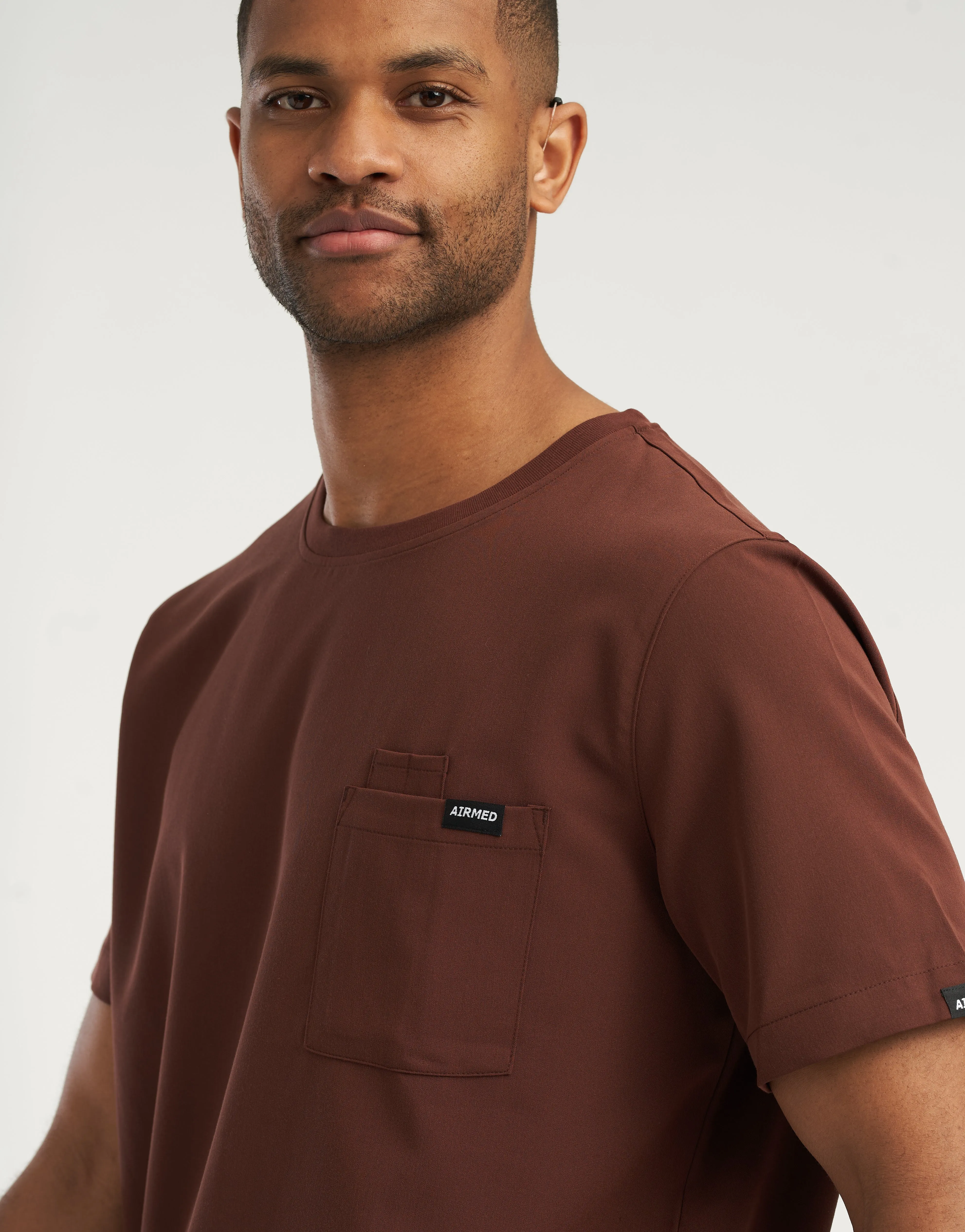 Essential Crewneck Scrub Top - Cocoa