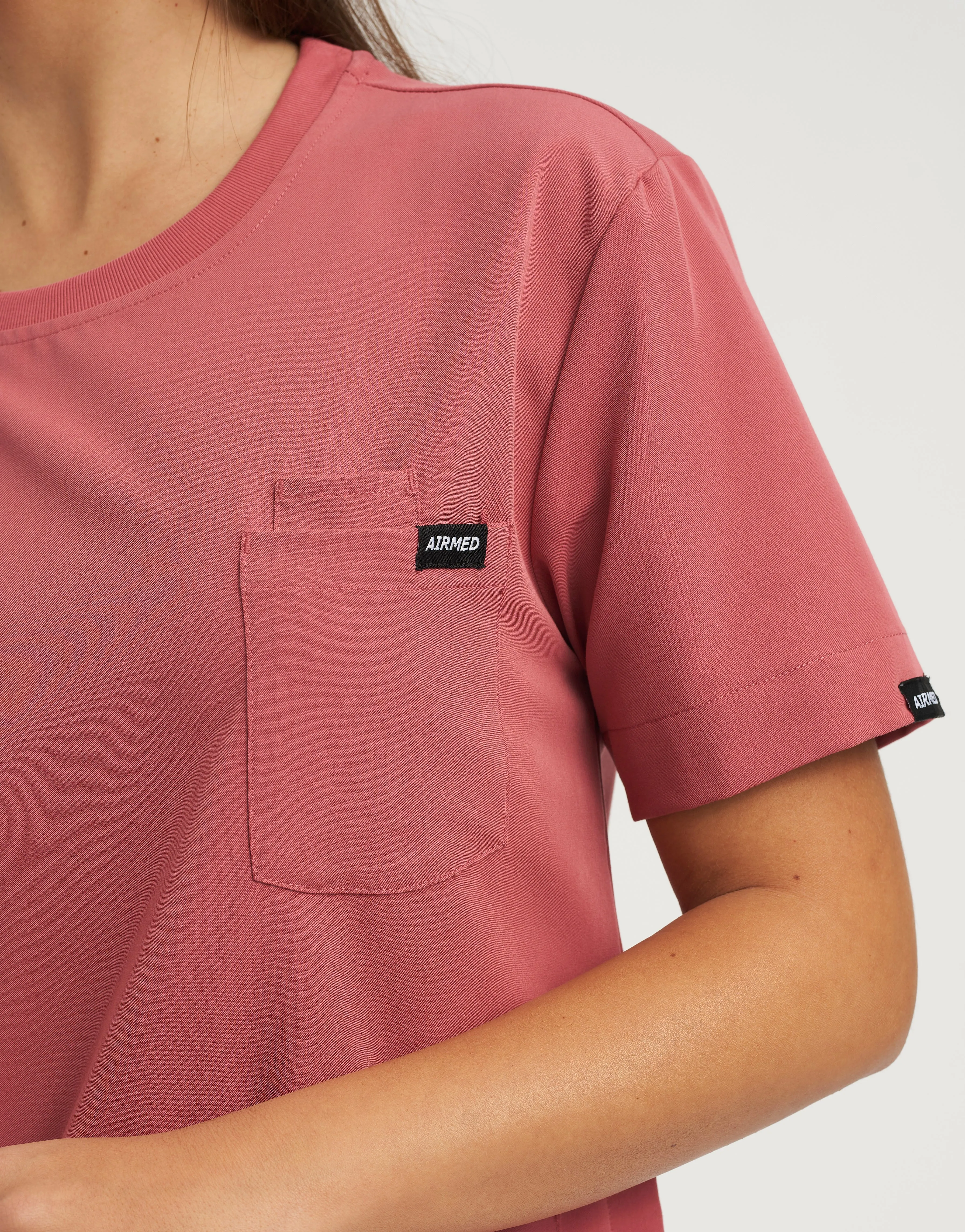 Essential Crewneck Scrub Top - Mauvewood