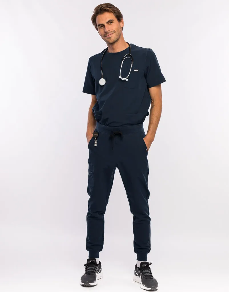 Essential Crewneck Scrub Top - Midnight Navy