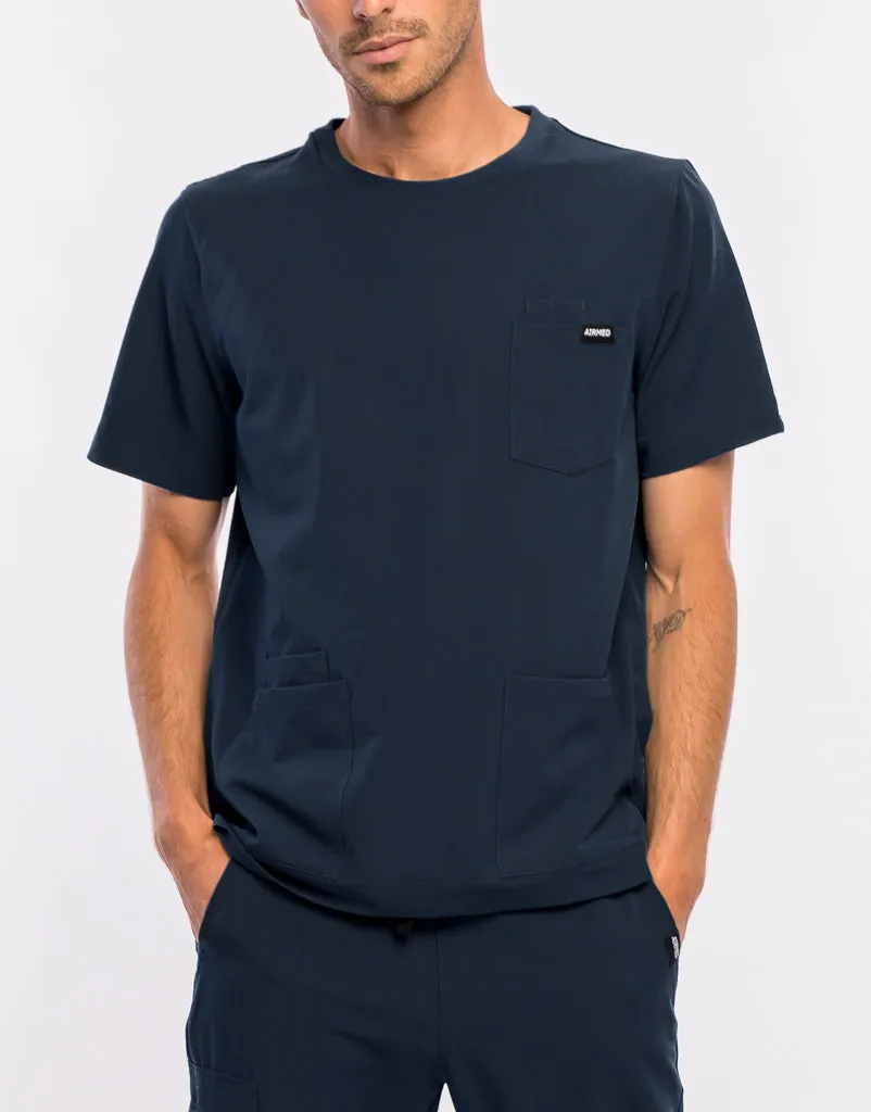 Essential Crewneck Scrub Top - Midnight Navy