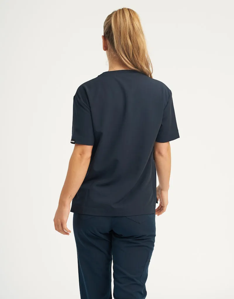 Essential Crewneck Scrub Top - Midnight Navy