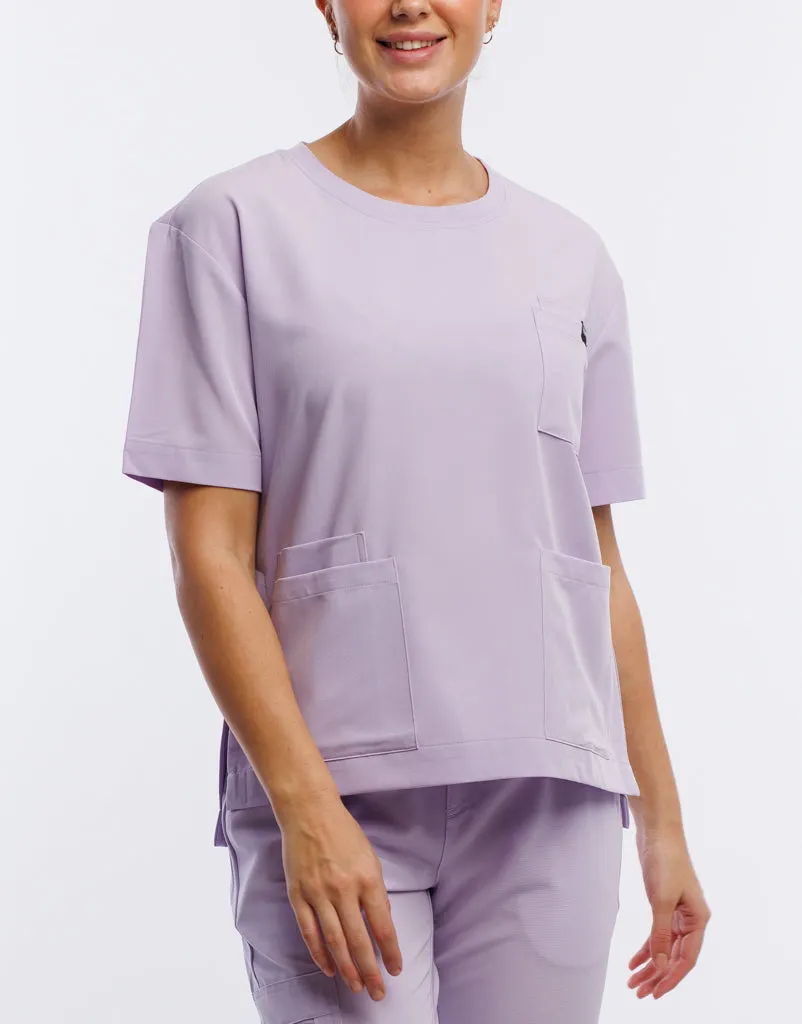 Essential Crewneck Scrub Top - Pastel Lilac