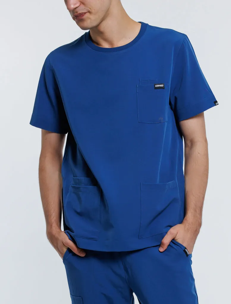 Essential Crewneck Scrub Top - Royal Blue