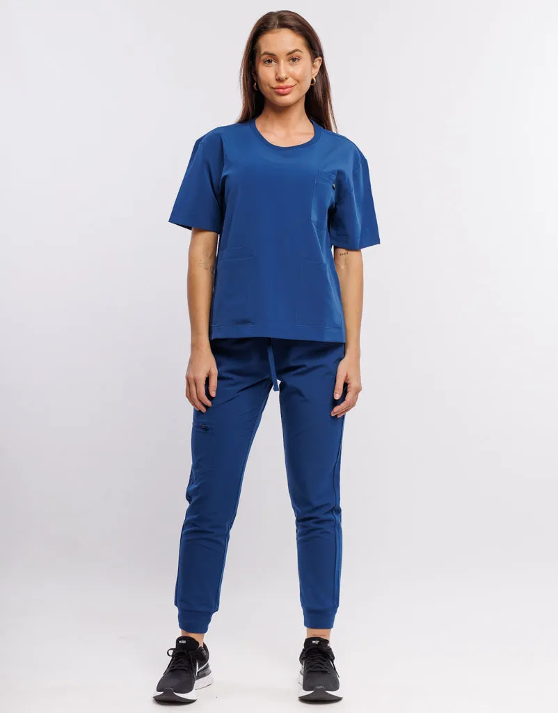 Essential Crewneck Scrub Top - Royal Blue