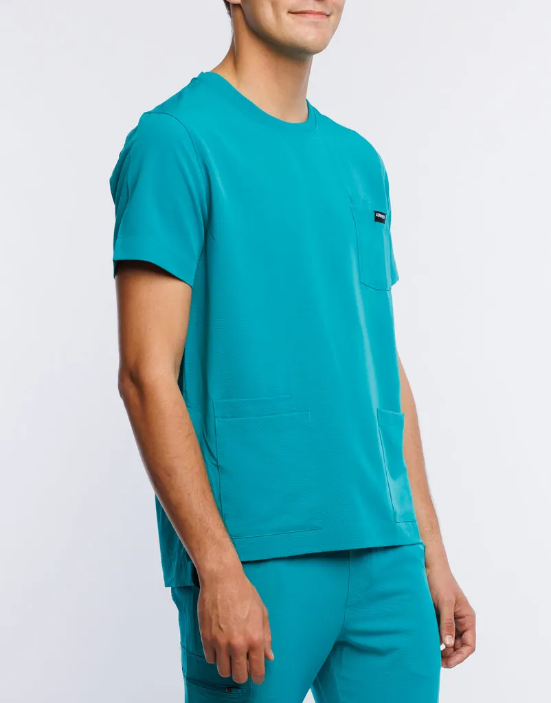 Essential Crewneck Scrub Top - Sydney Teal