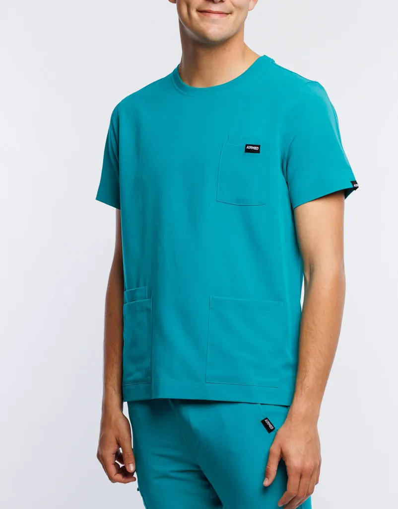 Essential Crewneck Scrub Top - Sydney Teal