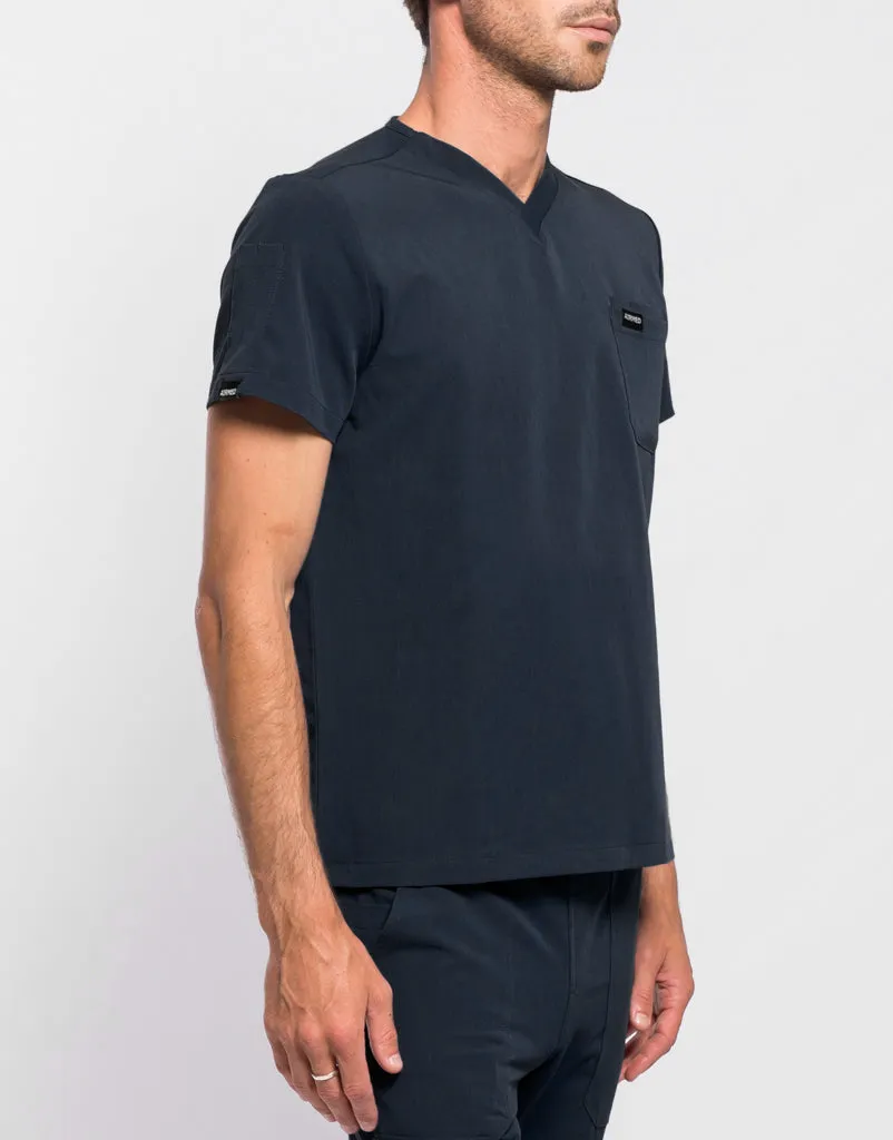 Essential V Neck Scrub Top - Midnight Navy