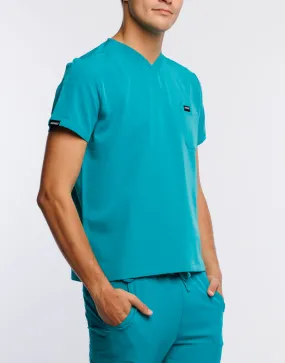 Essential V Neck Scrub Top - Sydney Teal